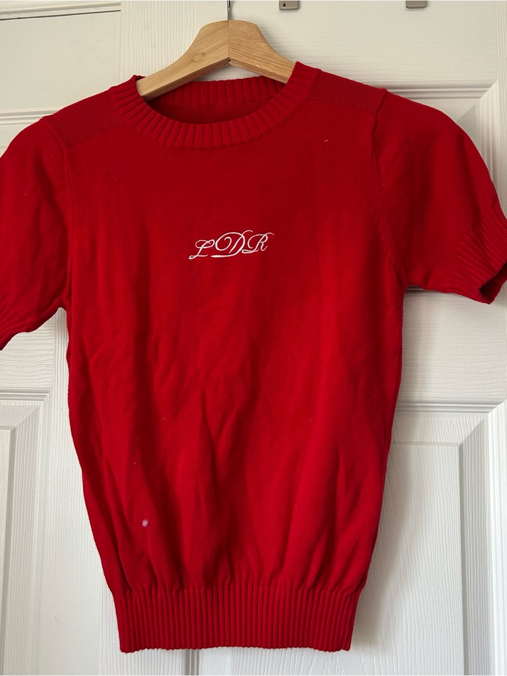 Red Knit Baby Tee
